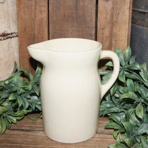 Shabby VTG Primitive Farmhouse Crazed Stoneware Crock Pitcher